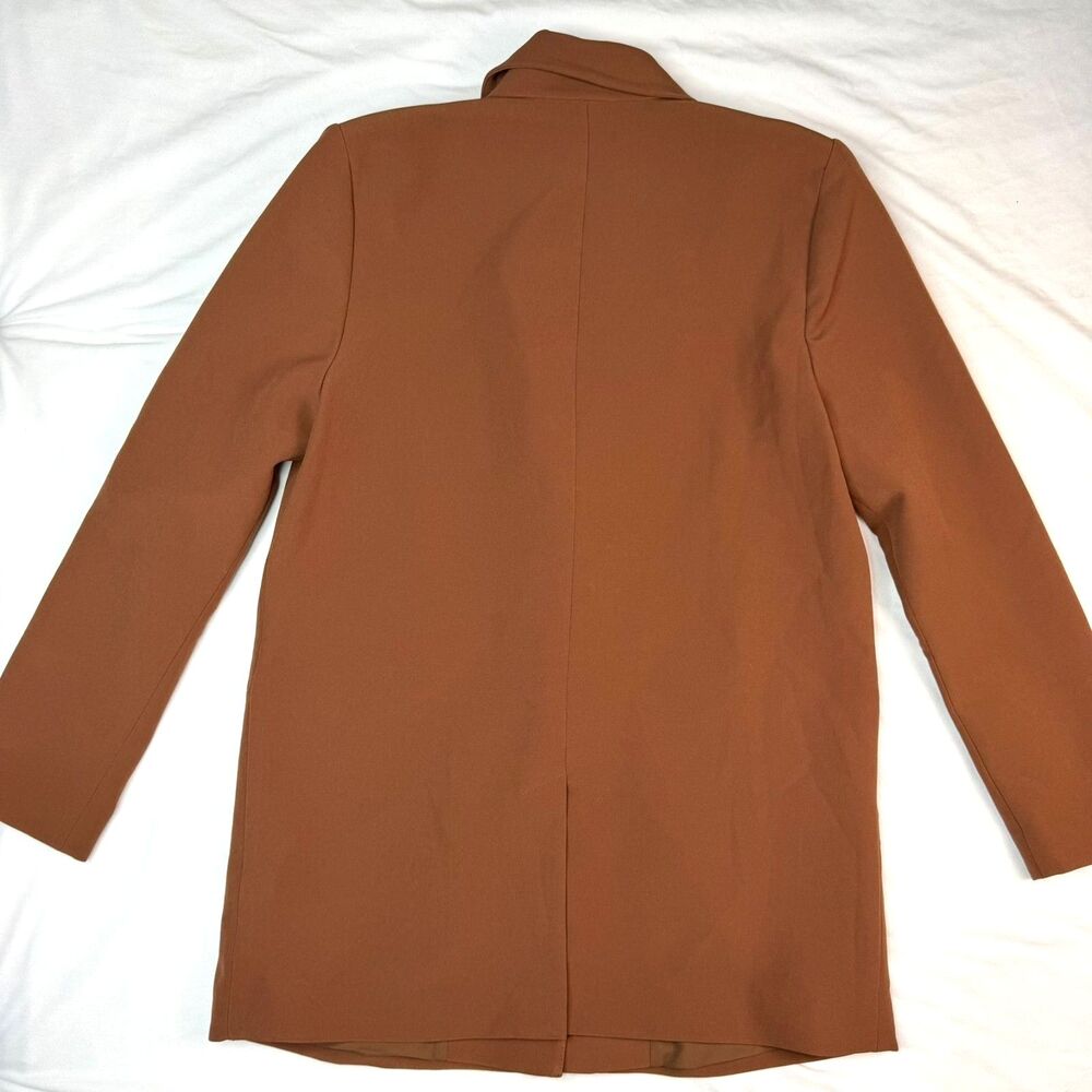 Open Edit Longline Rust-Brown Two Button Closure Jacket Blazer Size S - Picture 5 of 8